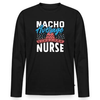 Nourriture mexicaine Cinco de Mayo Infirmière - T-shirt manches longues Premium bio Homme - noir - Devant - Nico (187cm)