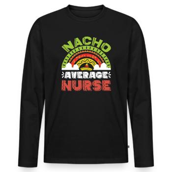 Nourriture mexicaine Cinco de Mayo Infirmière - T-shirt manches longues Premium bio Homme - noir - Devant - Nico (187cm)
