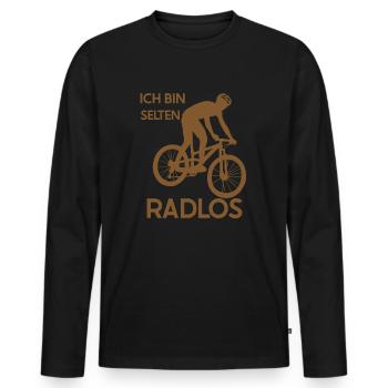 MTB Fahrer Mountainbike Ich Bin Selten Radlos - Männer Premium Bio Langarmshirt - Schwarz - Vorne - Nico (187cm)
