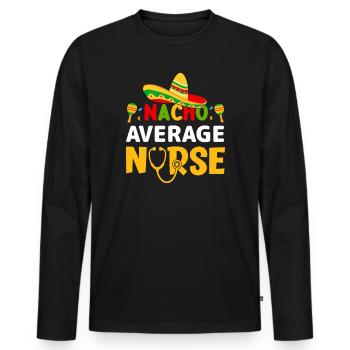 Nourriture mexicaine Cinco de Mayo Infirmière - T-shirt manches longues Premium bio Homme - noir - Devant - Nico (187cm)