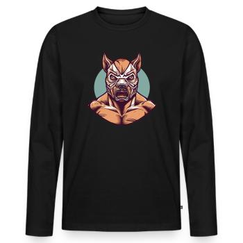 Lucha Libre Masque de Lutte Mexicaine Luchador - T-shirt manches longues Premium bio Homme - noir - Devant - Nico (187cm)