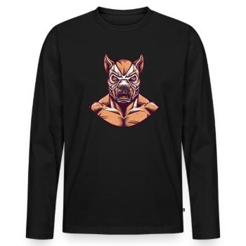 Lucha Libre Mexikanische Wrestling Maske Luchador - Männer Premium Bio Langarmshirt - Schwarz - Vorne - Nico (187cm)