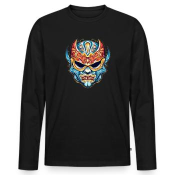 Lucha Libre Mexikanische Wrestling Maske Luchador - Männer Premium Bio Langarmshirt - Schwarz - Vorne - Nico (187cm)