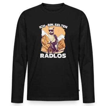 MTB Fahrer Mountainbike Ich Bin Selten Radlos - Männer Premium Bio Langarmshirt - Schwarz - Vorne - Nico (187cm)