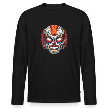 Lucha Libre Mexikanische Wrestling Maske Luchador - Männer Premium Bio Langarmshirt - Schwarz - Vorne - Nico (187cm)