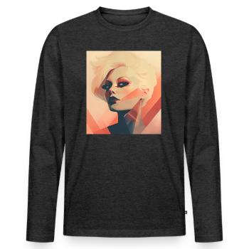 La vue - T-shirt manches longues Premium bio Homme - anthracite chiné - Devant - Nico (187cm)