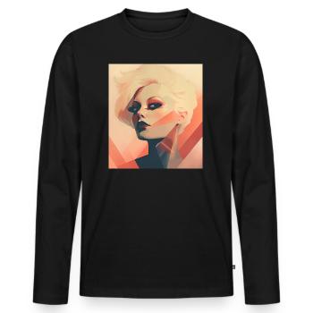 La vue - T-shirt manches longues Premium bio Homme - noir - Devant - Nico (187cm)