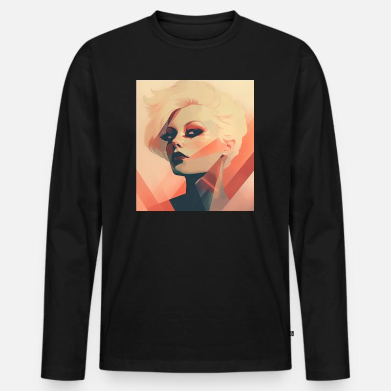 Der Blick - Männer Premium Bio Langarmshirt - Schwarz