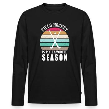 Field hockey is my favorite season indoor hockey - Men's Premium Organic Long Sleeve Shirt - black - Front - Nico (187cm)
