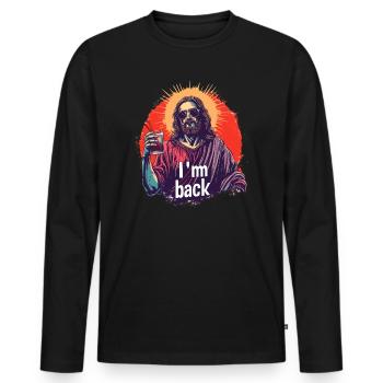 Jesus Christ Easter I'm Back Party - Men's Premium Organic Long Sleeve Shirt - black - Front - Nico (187cm)