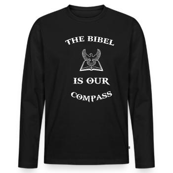 Bibel Christentum Jesus Christus Gott Spruch - Männer Premium Bio Langarmshirt - Schwarz - Vorne - Nico (187cm)