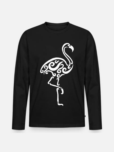 Flamant blanc - T-shirt manches longues Premium bio Homme - noir