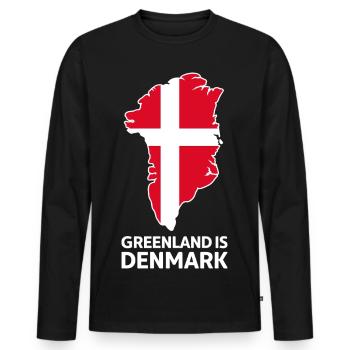 Carte du drapeau Groenland-Danemark - T-shirt manches longues Premium bio Homme - noir - Devant - Nico (187cm)