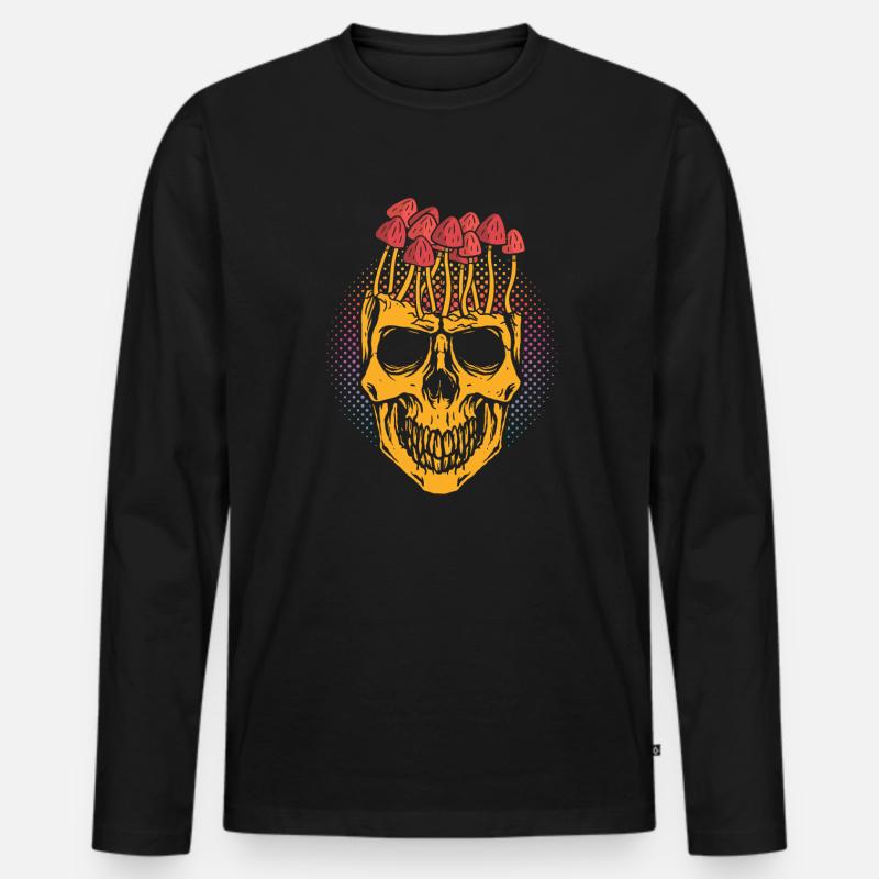 Magic mushrooms - Männer Premium Bio Langarmshirt - Schwarz