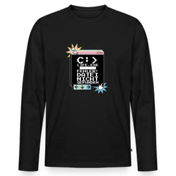 Informatik - C:> Life.exe - Fehler Geschenk - Männer Premium Bio Langarmshirt - Schwarz - Vorne - Nico (187cm)
