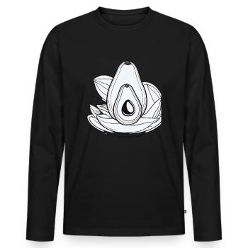 Avocado Gift Gift Idea - Men's Premium Organic Long Sleeve Shirt - black - Front - Nico (187cm)