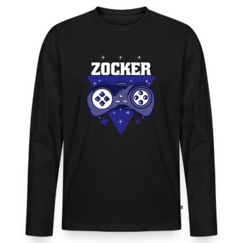 Zocker Controller Gaming Gamer Geschenk Spruch - Männer Premium Bio Langarmshirt - Schwarz - Vorne - Nico (187cm)