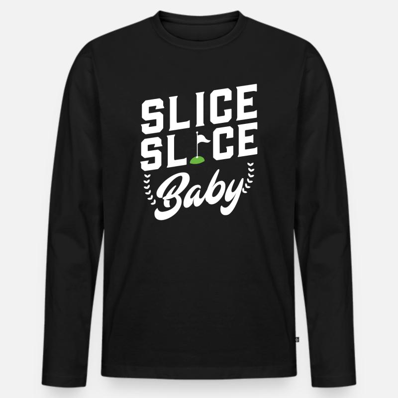 Slice slice baby - Männer Premium Bio Langarmshirt - Schwarz