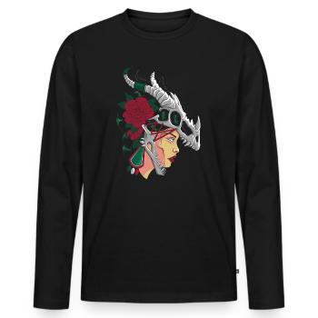 Aztec Woman Strong Mexican Girl Mexico - Men's Premium Organic Long Sleeve Shirt - black - Front - Nico (187cm)