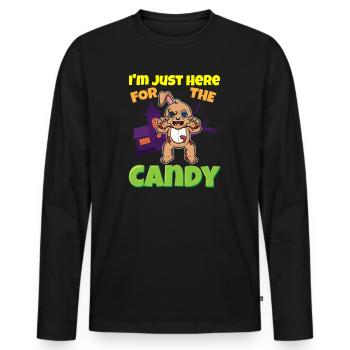 I'm Just Here For The Candy Scary Halloween Beast - Männer Premium Bio Langarmshirt - Schwarz - Vorne - Nico (187cm)
