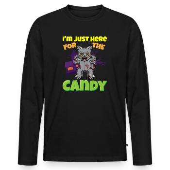 I'm Just Here For The Candy Scary Halloween Beast - Männer Premium Bio Langarmshirt - Schwarz - Vorne - Nico (187cm)