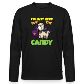 I'm Just Here For The Candy Scary Halloween Beast - Männer Premium Bio Langarmshirt - Schwarz - Vorne - Nico (187cm)