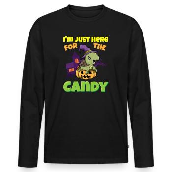 I'm Just Here For The Candy Scary Halloween Beast - Männer Premium Bio Langarmshirt - Schwarz - Vorne - Nico (187cm)