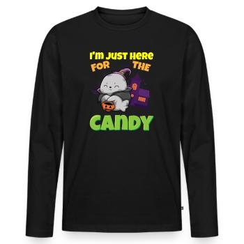 I'm Just Here For The Candy Scary Halloween Beast - Männer Premium Bio Langarmshirt - Schwarz - Vorne - Nico (187cm)