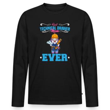 Best Technical Drawer Mom Ever Funny Archtect Gift - Men's Premium Organic Long Sleeve Shirt - black - Front - Nico (187cm)