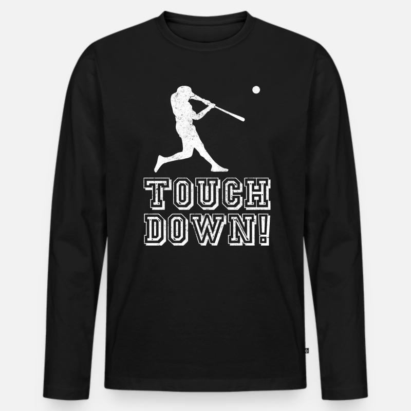 Touch Down Touchdown Baseball - Men's Premium Organic Long Sleeve Shirt - black