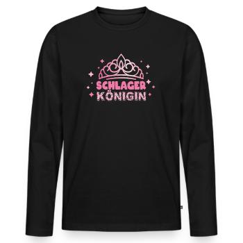 Schlager Königin Schlagermusik Schlagerparty - Männer Premium Bio Langarmshirt - Schwarz - Vorne - Nico (187cm)