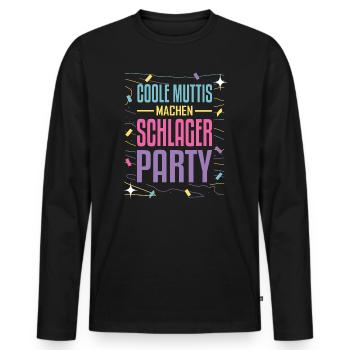 Coole Muttis machen Schlager Party Schlagermusik - Männer Premium Bio Langarmshirt - Schwarz - Vorne - Nico (187cm)