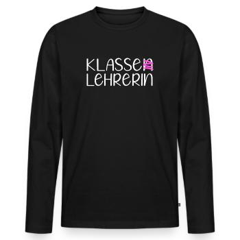 Klassenlehrerin Klasse Lehrerin Grundschullehrerin - Männer Premium Bio Langarmshirt - Schwarz - Vorne - Nico (187cm)