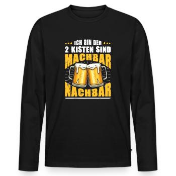 Ich Bin Dieser 2 Kisten Sind Machbar Nachbar Bier - Männer Premium Bio Langarmshirt - Schwarz - Vorne - Nico (187cm)