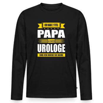 Zwei Titel Papa Und Urologe Frauenarzt Urologie - Männer Premium Bio Langarmshirt - Schwarz - Vorne - Nico (187cm)