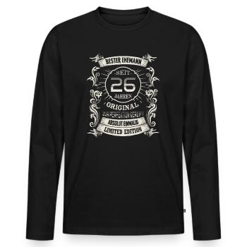 26 Hochzeitstag Seit 26 Jahren Jadehochzeit Ehe - Männer Premium Bio Langarmshirt - Schwarz - Vorne - Nico (187cm)