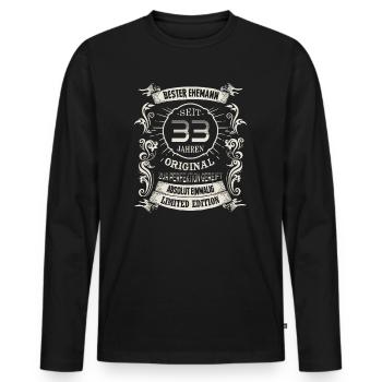 33 Hochzeitstag Seit 33 Jahren Zinnhochzeit Ehe - Männer Premium Bio Langarmshirt - Schwarz - Vorne - Nico (187cm)