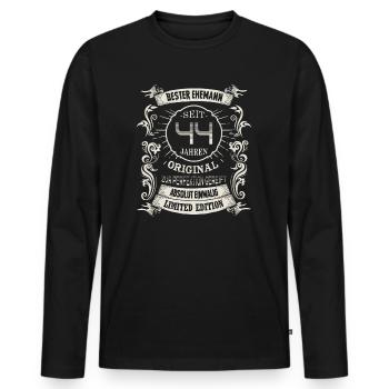 Seit 44 Jahren Hochzeitstag Sternenhochzeit Ehe - Männer Premium Bio Langarmshirt - Schwarz - Vorne - Nico (187cm)