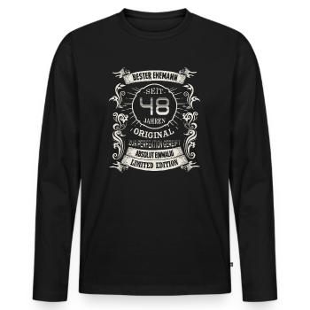 48 Hochzeitstag Seit 48 Jahren Diademhochzeit Ehe - Männer Premium Bio Langarmshirt - Schwarz - Vorne - Nico (187cm)