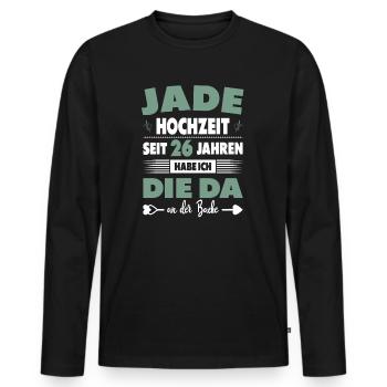 26 Hochzeitstag Paare 26 Jahre Ehe Jadehochzeit - Männer Premium Bio Langarmshirt - Schwarz - Vorne - Nico (187cm)