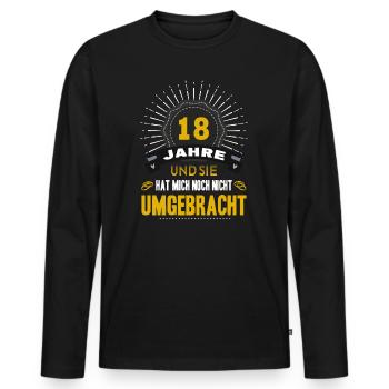 18 Hochzeitstag Mann 18 Jahre Ehe Türkishochzeit - Männer Premium Bio Langarmshirt - Schwarz - Vorne - Nico (187cm)
