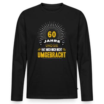 60 Jahre Ehe Hochzeitstag Mann Diamantene Hochzeit - Männer Premium Bio Langarmshirt - Schwarz - Vorne - Nico (187cm)