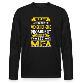 Nicht Alle Menschen Sind Prominent MFA Arzt - Männer Premium Bio Langarmshirt - Schwarz - Vorne - Nico (187cm)