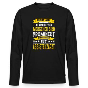 Nicht Alle Menschen Sind Prominent Assistenzarzt - Männer Premium Bio Langarmshirt - Schwarz - Vorne - Nico (187cm)