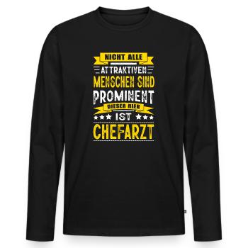 Nicht Alle Menschen Sind Prominent Chefarzt Arzt - Männer Premium Bio Langarmshirt - Schwarz - Vorne - Nico (187cm)