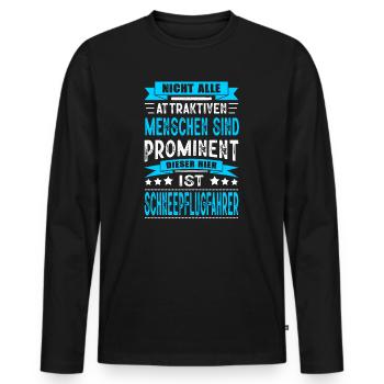 Schneepflugfahrer Winterdienst Strassenwärter - Männer Premium Bio Langarmshirt - Schwarz - Vorne - Nico (187cm)