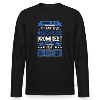Binnenschiffer Spruch Schifffahrt Geselle Arbeit - Männer Premium Bio Langarmshirt - Schwarz - Vorne - Nico (187cm)