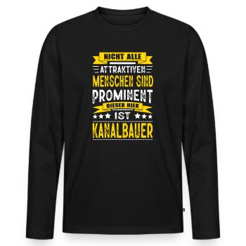 Nicht Alle Menschen Sind Prominent Kanalbauer - Männer Premium Bio Langarmshirt - Schwarz - Vorne - Nico (187cm)