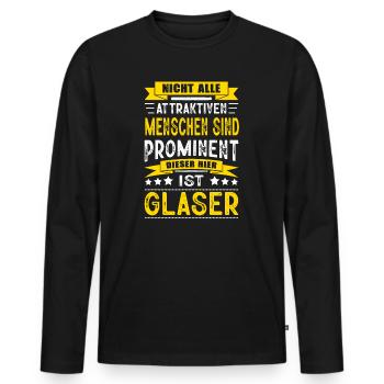 Nicht Alle Menschen Sind Prominent Glaser - Männer Premium Bio Langarmshirt - Schwarz - Vorne - Nico (187cm)