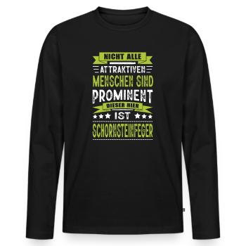 Lustig Schornsteinfeger Spruch Kaminkehrer - Männer Premium Bio Langarmshirt - Schwarz - Vorne - Nico (187cm)